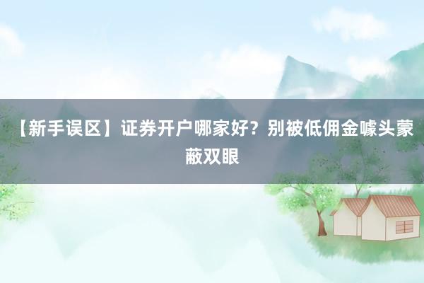 【新手误区】证券开户哪家好？别被低佣金噱头蒙蔽双眼