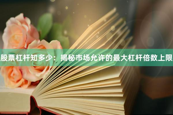 股票杠杆知多少：揭秘市场允许的最大杠杆倍数上限